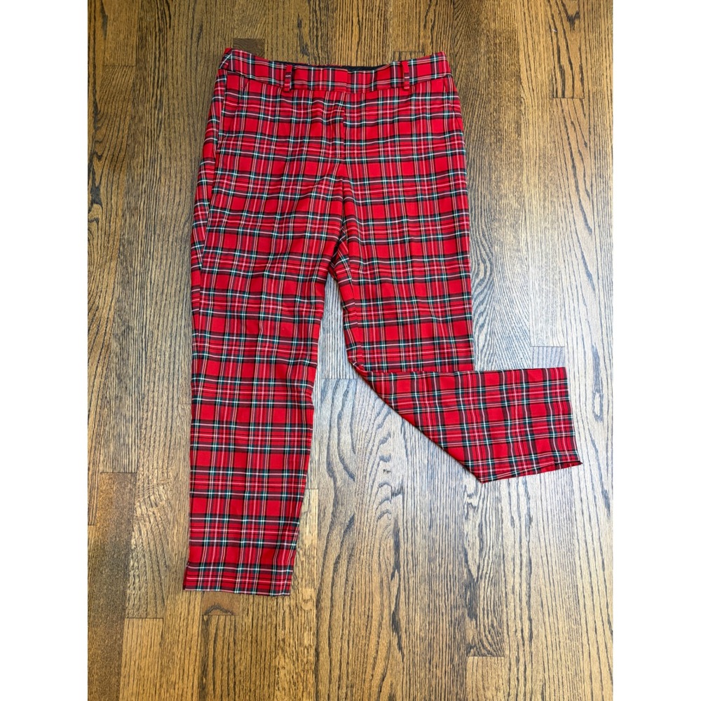 Talbots Hampshire Ankle Pants 6P Plaid Wool Blend Dark Academia Retro Holiday
